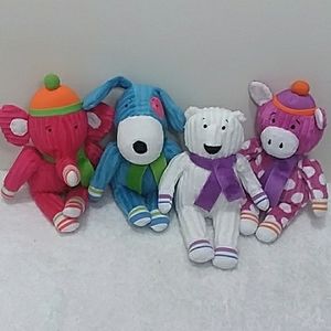 4 Monkeez & Friends Plushies. NEW